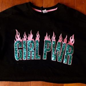 H&M Girl Power Cropped Sweatshirt